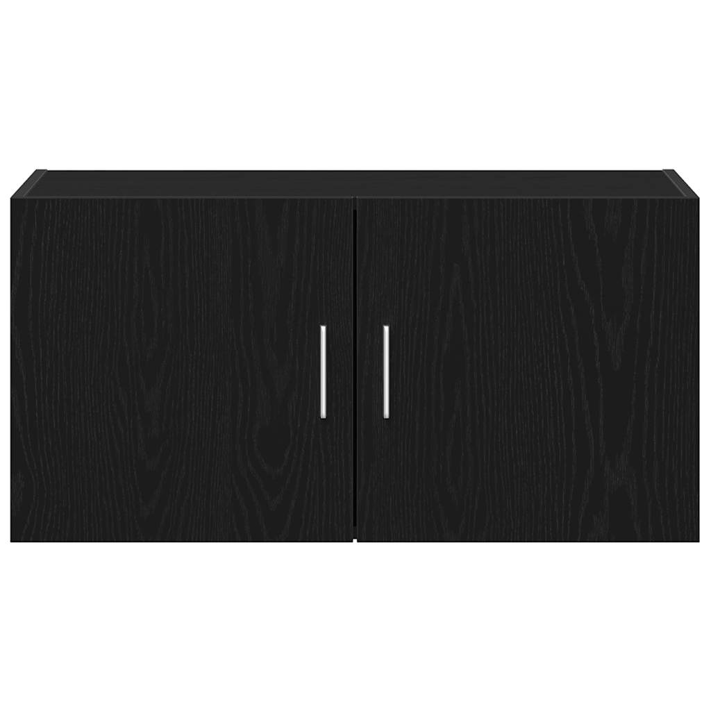 Armario de pared de madera ingeniería roble negro 80x39x40 cm