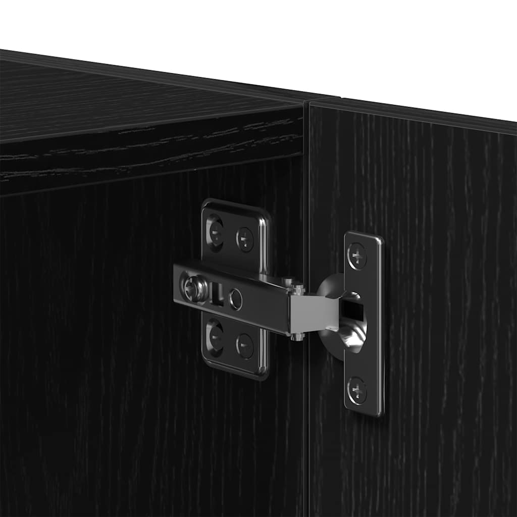 Armario de pared de madera ingeniería roble negro 80x39x40 cm