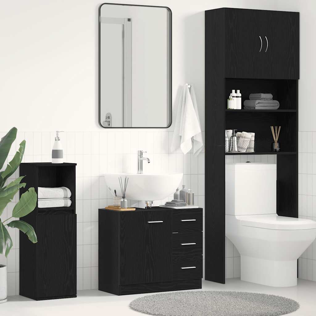 Armario lavabo madera contrachapada roble Sonoma 90x38,5x45 cm