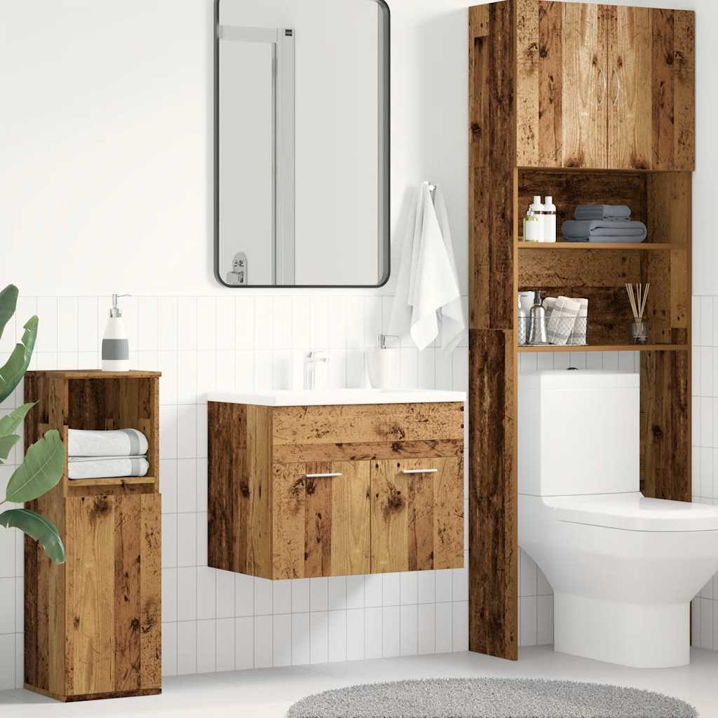 Armario lavabo baño madera ingeniería gris hormigón 60x33x60 cm
