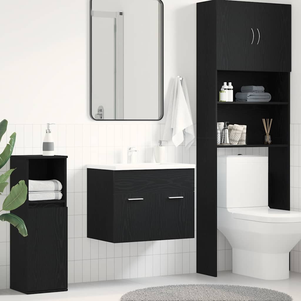 Armario lavabo baño madera ingeniería gris hormigón 60x33x60 cm