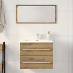 Armario lavabo baño madera ingeniería gris hormigón 60x33x60 cm