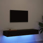 Muebles de TV con luces LED (2 unidades), roble negro, 60 x 35 x 15,5 cm