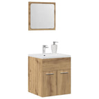 Juego de muebles baño 2 piezas madera ingeniería roble artisan