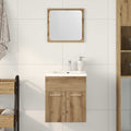 Juego de muebles baño 2 piezas madera ingeniería roble artisan