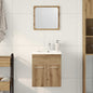 Juego de muebles baño 2 piezas madera ingeniería roble artisan