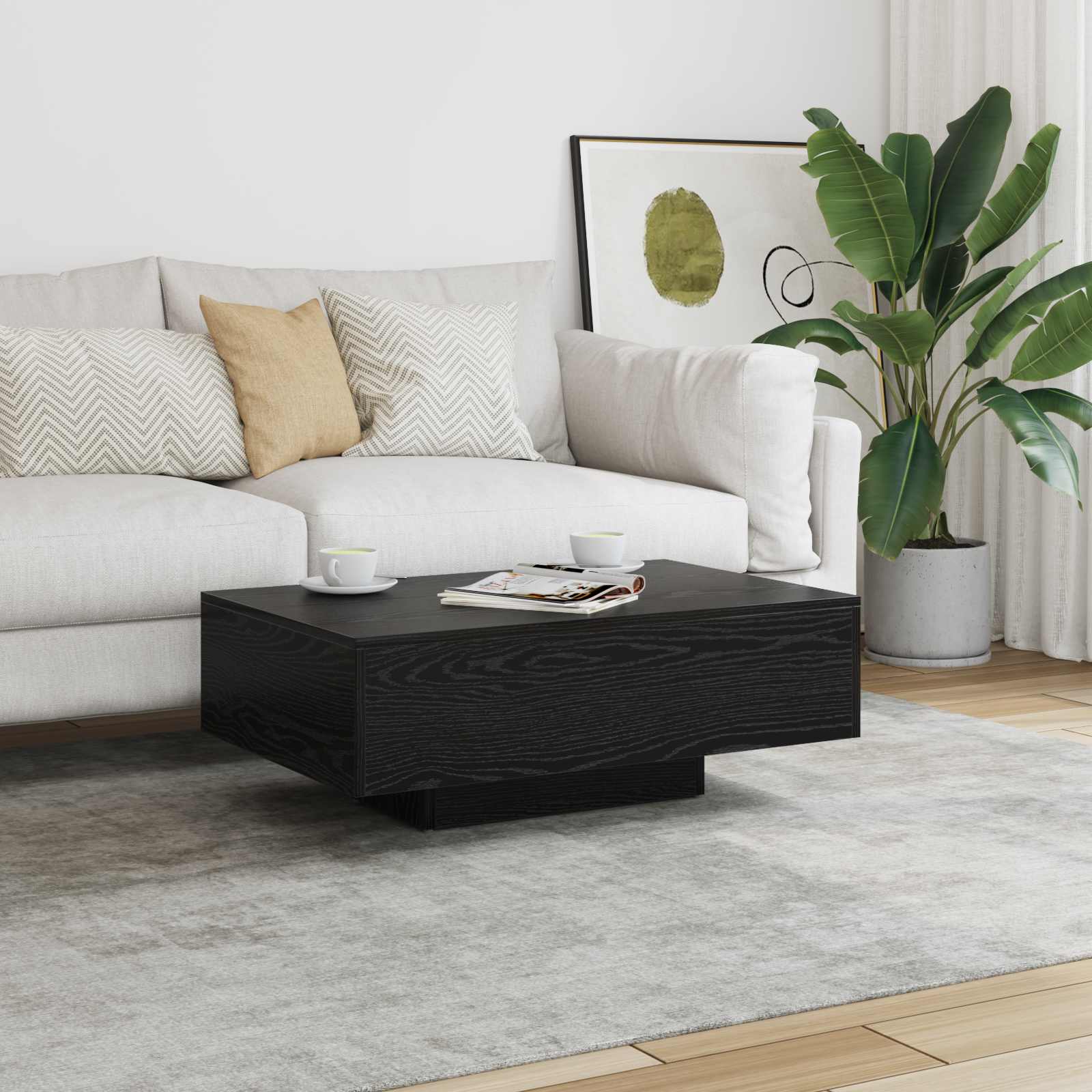 Aged Wood Coffee Table 100 x 100 x 31 cm