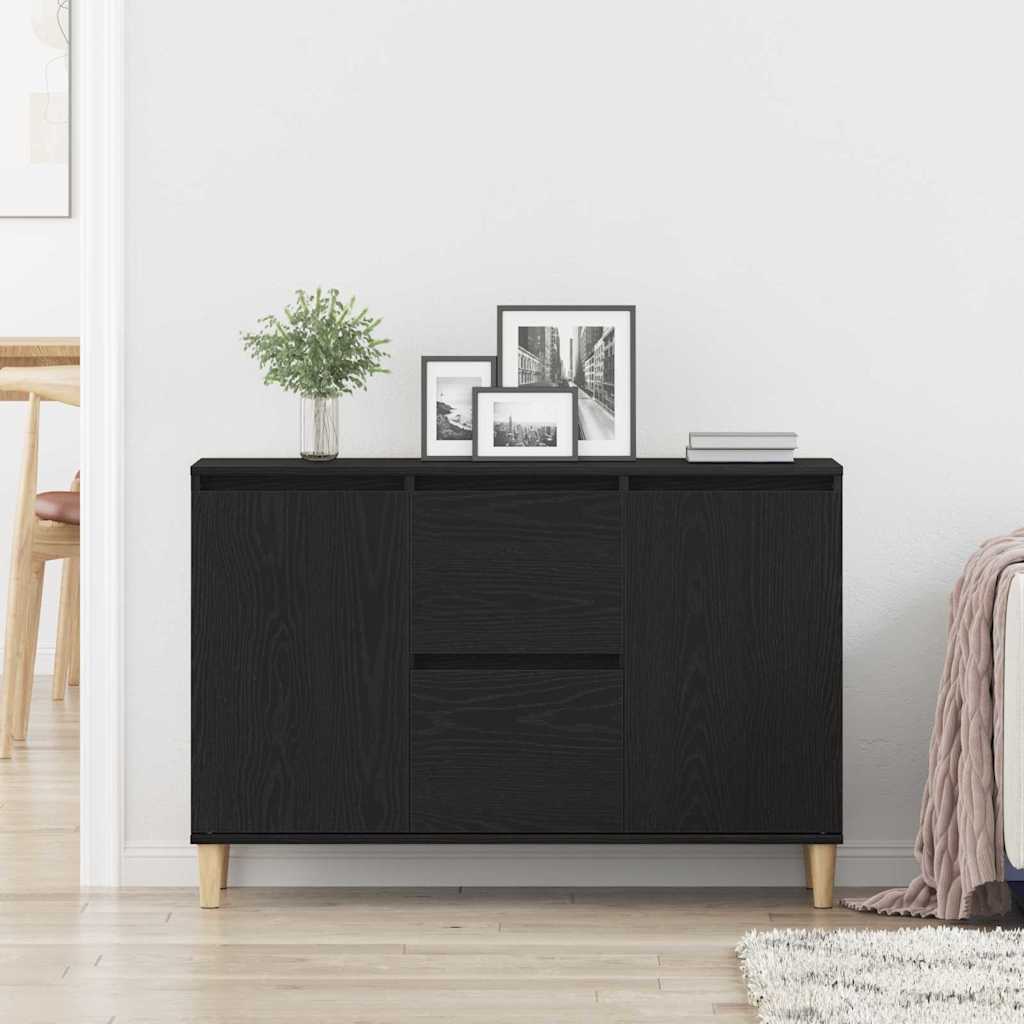 Aparador con cajón Negro 102 x 35 x 60 cm Madera de ingeniería