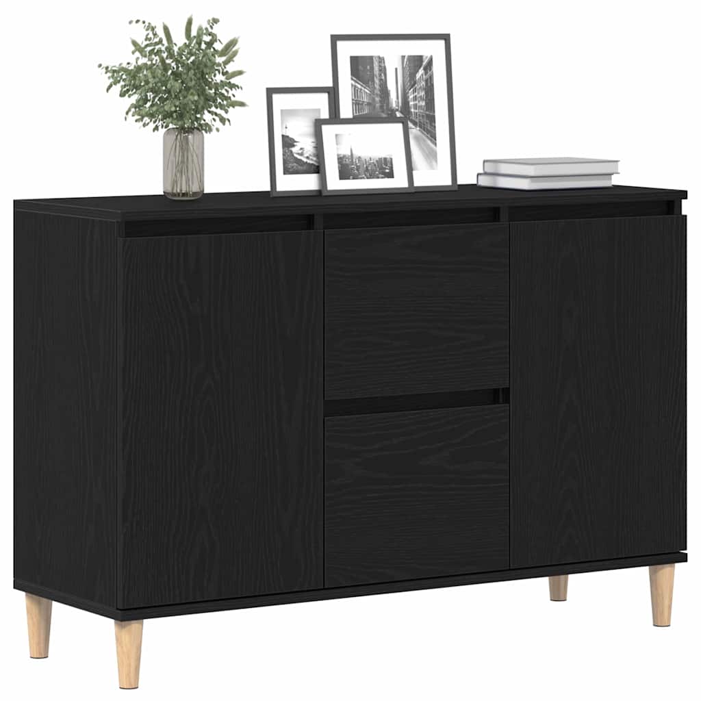 Aparador con cajón Negro 102 x 35 x 60 cm Madera de ingeniería