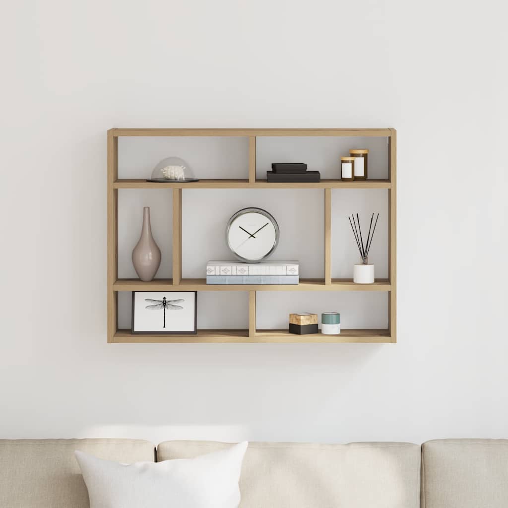 Estante de pared 2 uds madera ingeniería gris Sonoma 38x12x38cm