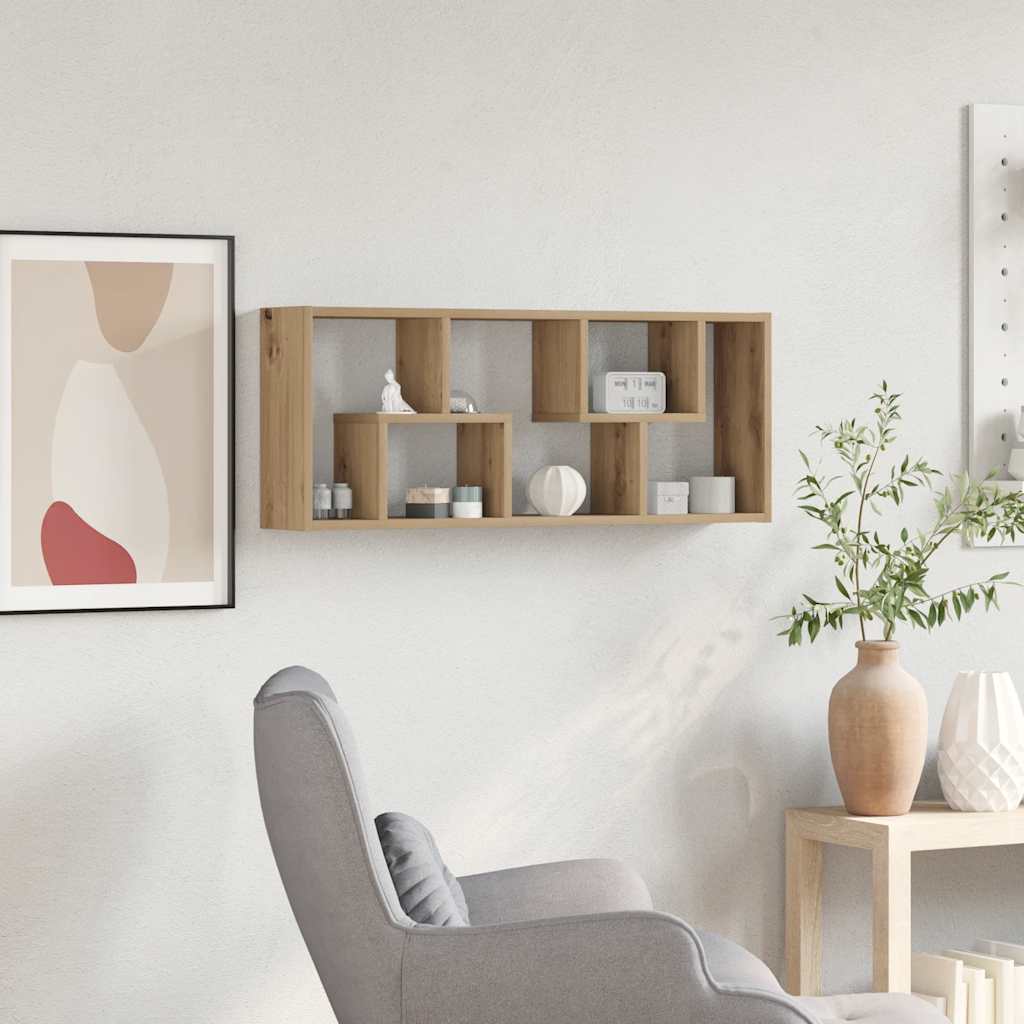 Estante de pared Artisan Roble 36x16x90 cm Madera de ingeniería