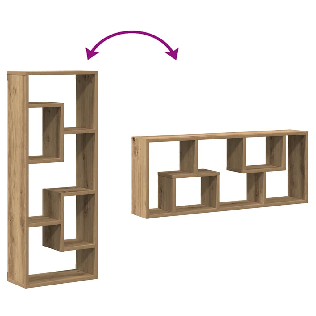 Estante de pared Artisan Roble 36x16x90 cm Madera de ingeniería