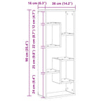 Estante de pared Artisan Roble 36x16x90 cm Madera de ingeniería