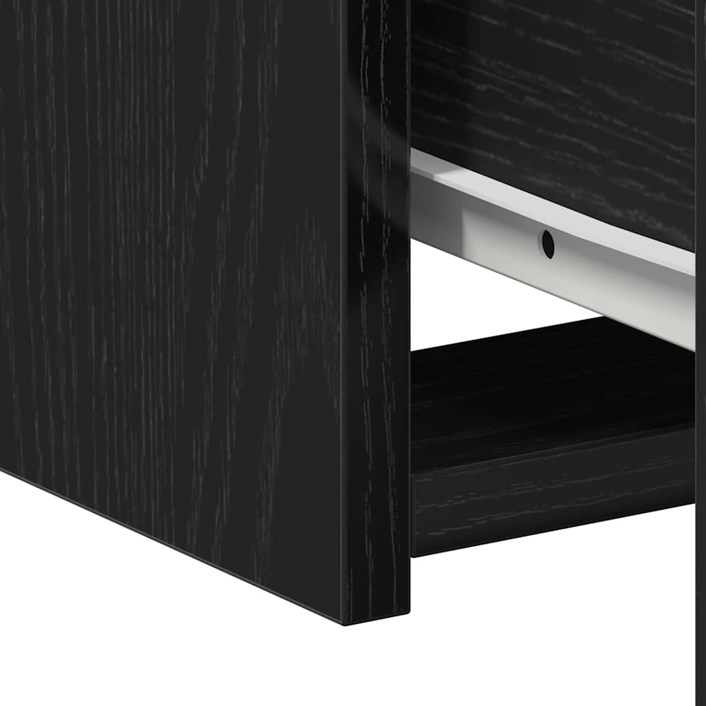 Mesita de Noche con cajón 2 pcs Roble Negro 50 x 32 x 60cm