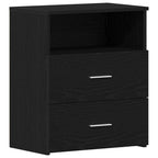Mesita de Noche con cajón 2 pcs Roble Negro 50 x 32 x 60cm