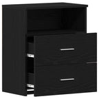 Mesita de Noche con cajón 2 pcs Roble Negro 50 x 32 x 60cm
