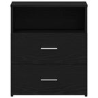 Mesita de Noche con cajón 2 pcs Roble Negro 50 x 32 x 60cm