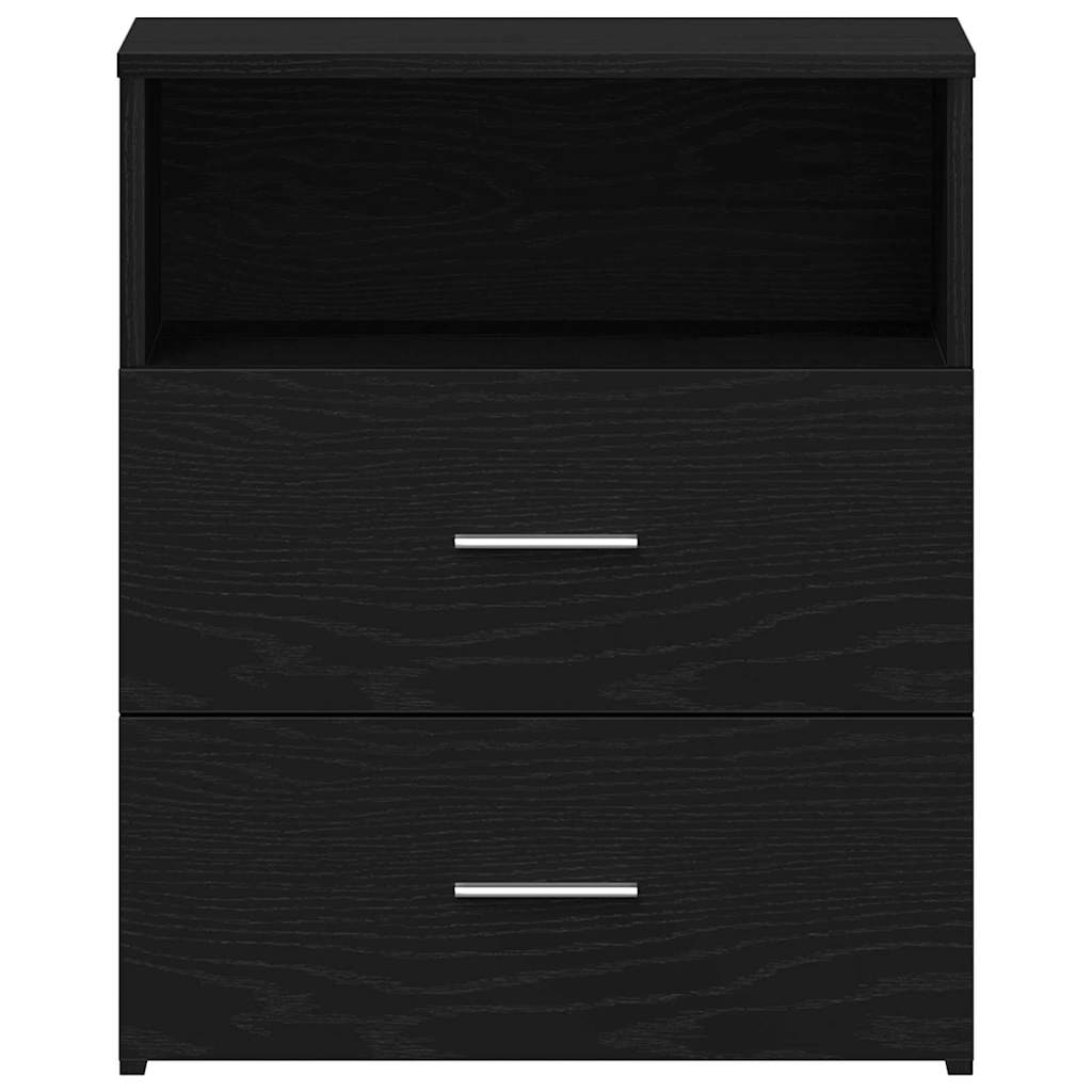 Mesita de Noche con cajón 2 pcs Roble Negro 50 x 32 x 60cm