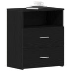 Mesita de Noche con cajón 2 pcs Roble Negro 50 x 32 x 60cm