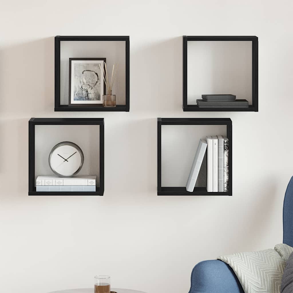 Estantes cúbicos de pared 2 uds madera gris Sonoma 60x15x23 cm