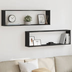 Estantes cúbicos de pared 2 uds madera gris Sonoma 60x15x23 cm