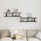 Estantes de pared 2 uds roble negro 90x18x20 cm
