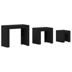 Mesas Nido 3 pcs Roble Negro Madera de ingeniería