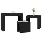 Mesas Nido 3 pcs Roble Negro Madera de ingeniería