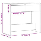 Mesa consola roble negro 89x41x76,5 cm madera de ingeniería