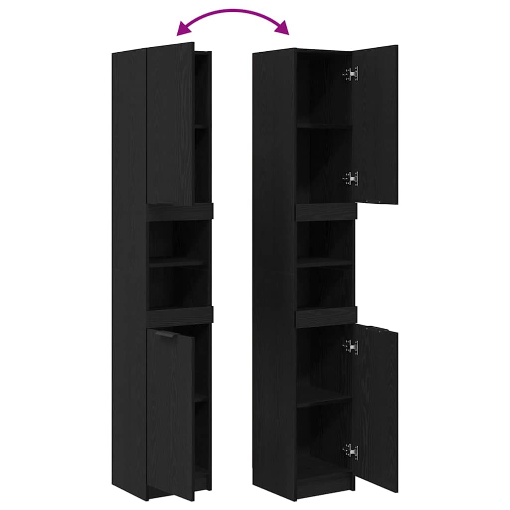 Mueble de Cuarto de Baño Roble negro 32 x 34 x 188,5 cm