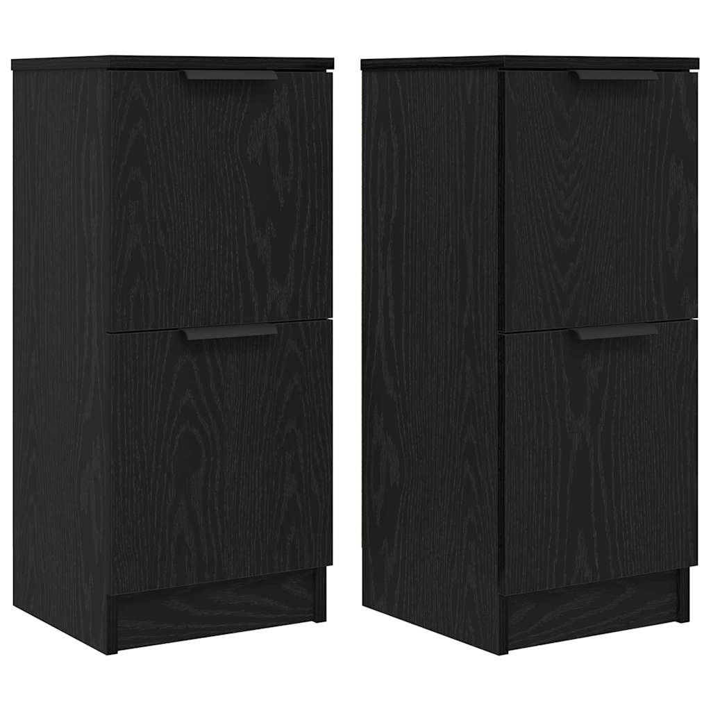 Aparador 2 pcs Roble Negro 30 x 30 x 70 cm Madera de ingeniería