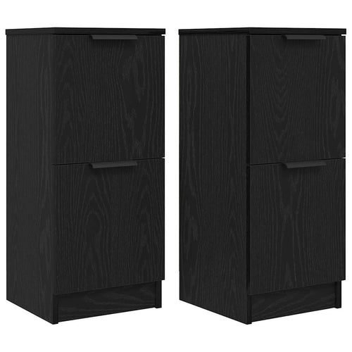 Aparador 2 pcs Roble Negro 30 x 30 x 70 cm Madera de ingeniería