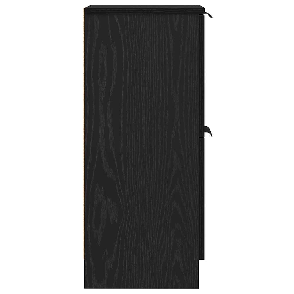 Aparador 2 pcs Roble Negro 30 x 30 x 70 cm Madera de ingeniería
