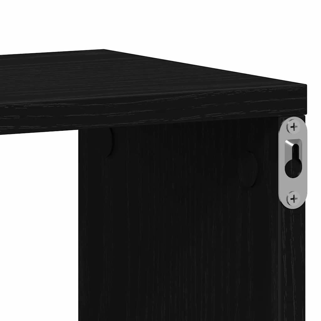 Estante de pared con estante Roble Negro 85 x 16 x 52,5 cm