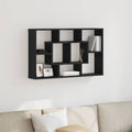 Estante de pared con estante Roble Negro 85 x 16 x 52,5 cm