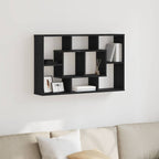 Estante de pared con estante Roble Negro 85 x 16 x 52,5 cm