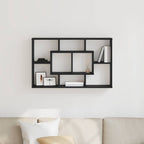 Estante de pared con estante Roble Negro 85 x 16 x 52,5 cm