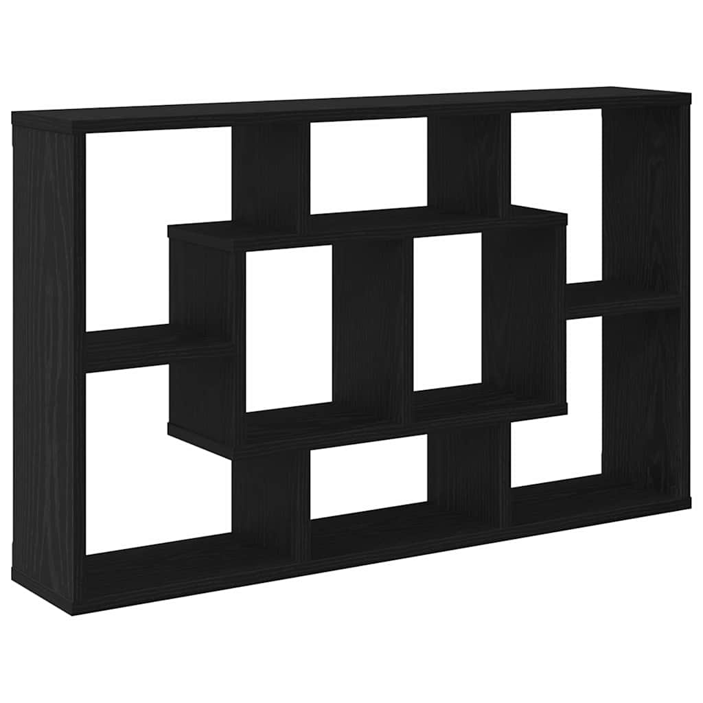 Estante de pared con estante Roble Negro 85 x 16 x 52,5 cm