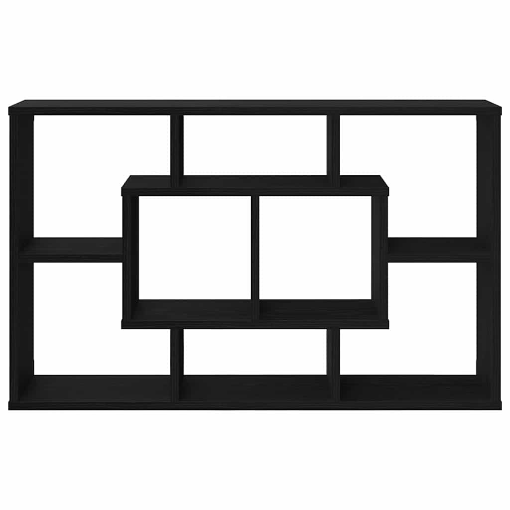 Estante de pared con estante Roble Negro 85 x 16 x 52,5 cm