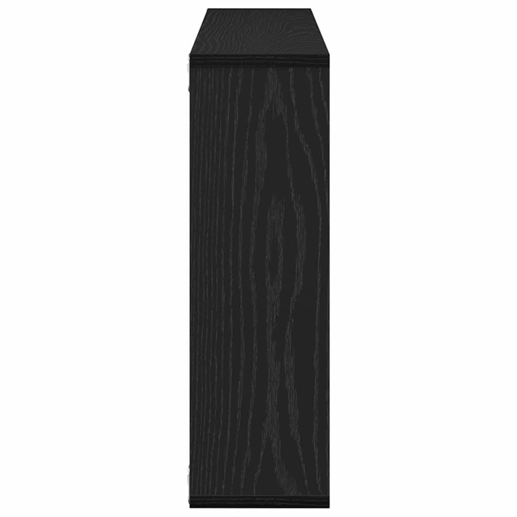 Estante de pared con estante Roble Negro 85 x 16 x 52,5 cm