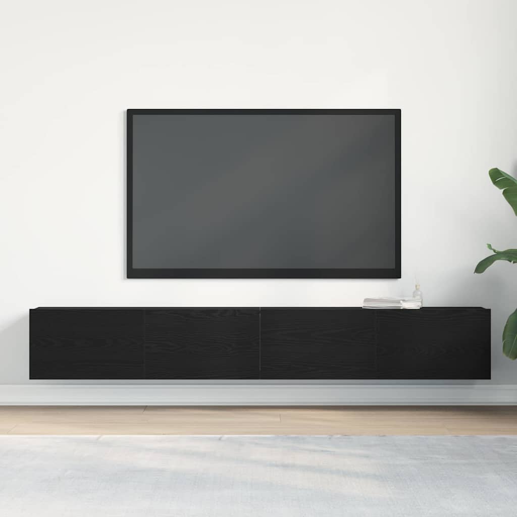 Gabinete de TV 2 pcs Negro 100 x 30 x 30 cm