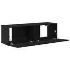 Gabinete de TV 2 pcs Negro 100 x 30 x 30 cm