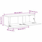 Gabinete de TV 2 pcs Negro 100 x 30 x 30 cm