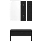 Conjunto de muebles de recibidor con cajón 4 pcs Roble Negro