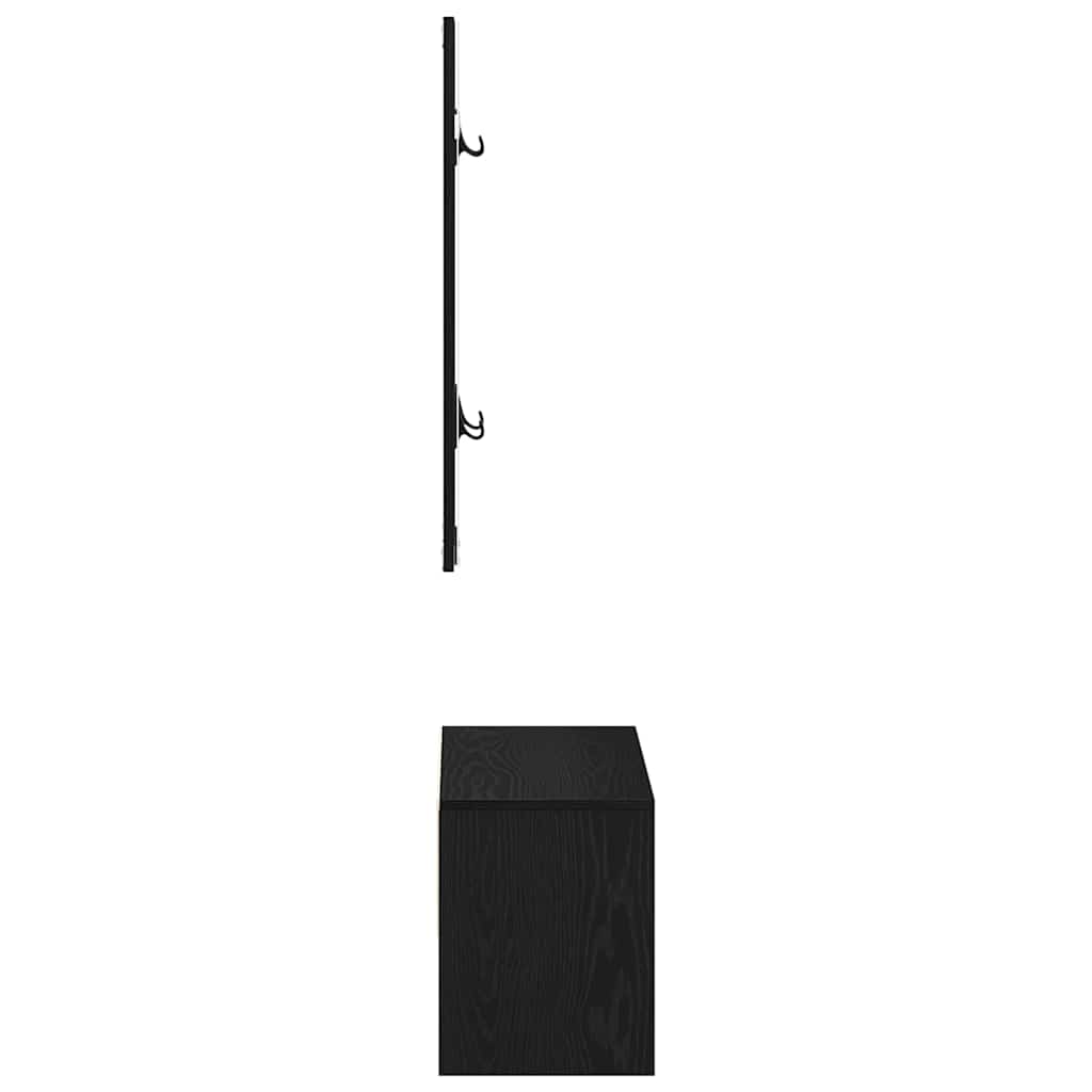 Conjunto de muebles de recibidor con cajón 4 pcs Roble Negro