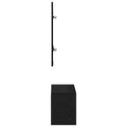 Conjunto de muebles de recibidor con cajón 4 pcs Roble Negro