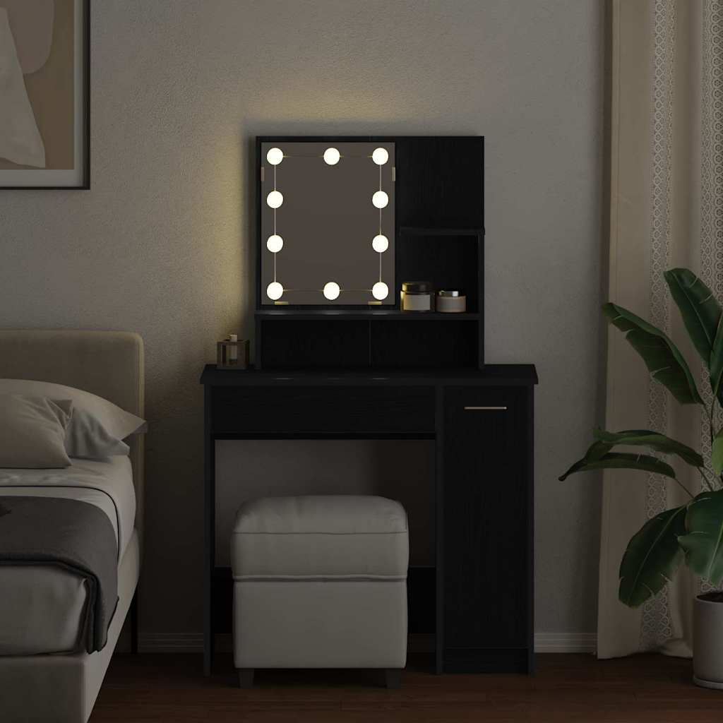 Mesa Tocador con cajón Roble Negro 86,5 x 35 x 136 cm