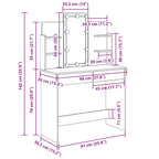 Mesa Tocador Roble Negro 96 x 39 x 142 cm Madera de ingeniería