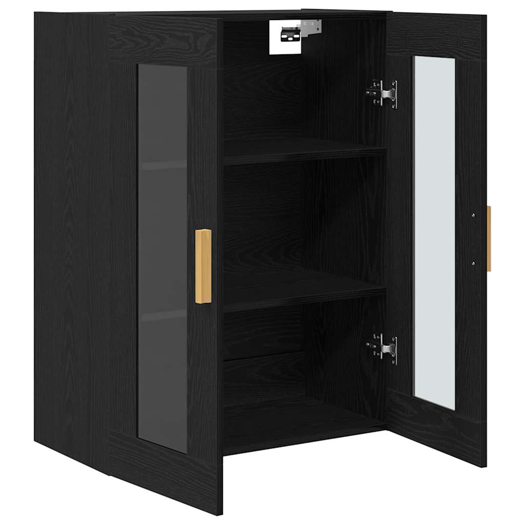Armario de Pared Roble Negro 69,5 x 34 x 90 cm