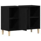 Mueble para lavabo roble negro 80x33x60 cm madera de ingeniería
